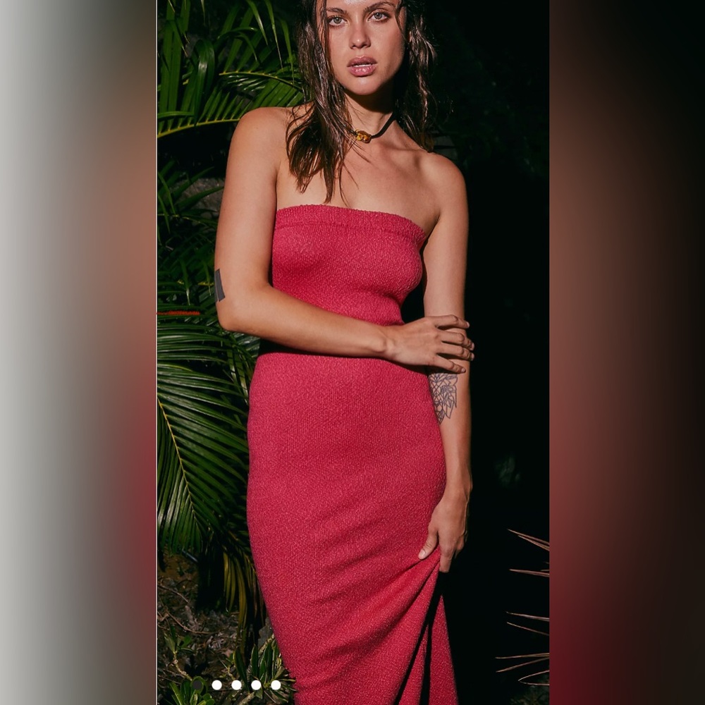Free People Rio Sweater Maxi Dress Small NWT RED